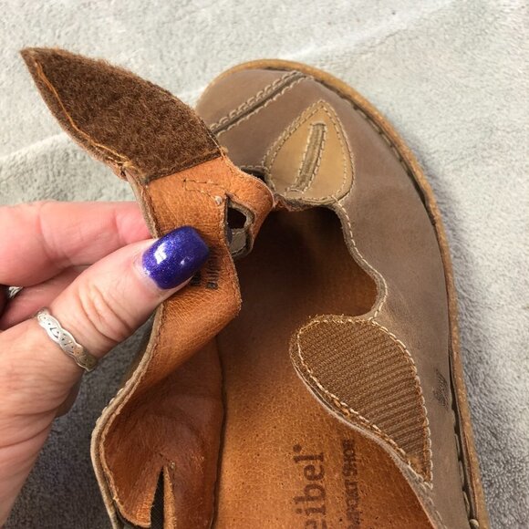 Josef Seibel Brown Leather Slip On Mules Size 38 (7.5 US) - Picture 11 of 16